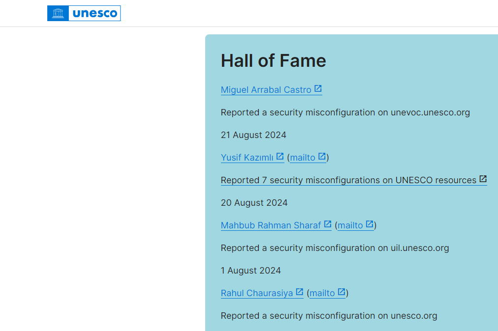 Unesco Hall of Fame