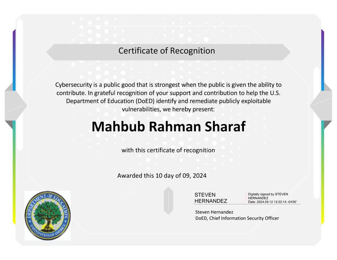 us edu Certificate